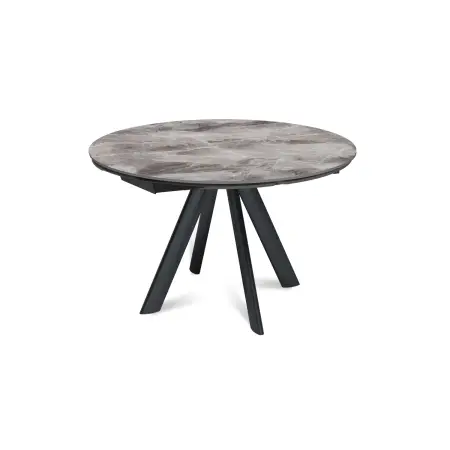 Стол круглый раскладной Орион (120+30+30), керамика глянцевая Italian Light Grey