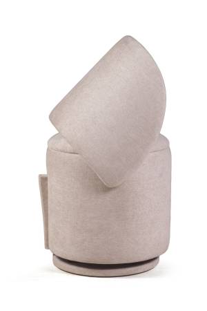 Бабл пуф с кручением, шенилл puffy бежевый