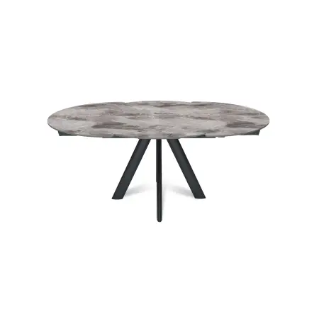 Стол круглый раскладной Орион (120+30+30), керамика глянцевая Italian Light Grey