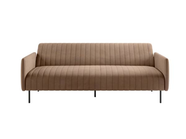 Baccara диван-кровать трехместный прямой с подлокотниками, бархат коричневый 12