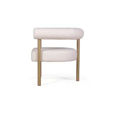 Кресло Бигги, букле Turin ivory / опоры золото