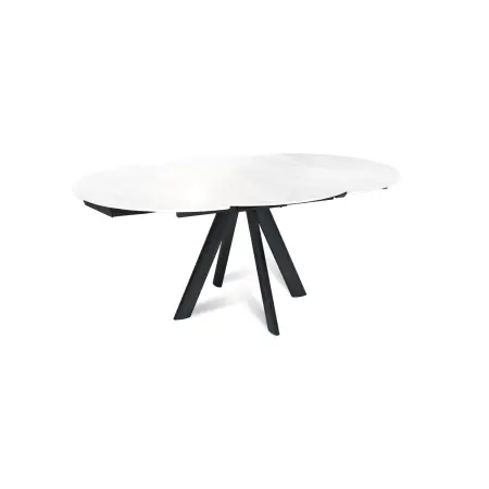 Стол круглый раскладной Орион (120+30+30), керамика глянцевая Snow Mountain