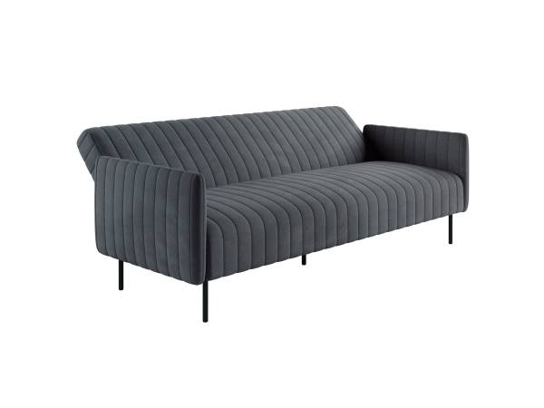 Baccara диван-кровать трехместный прямой с подлокотниками, бархат серый 27