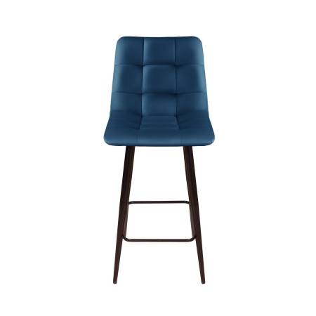 Стул полубарный УНО, комплект (2 шт), бархат синий 29 / чёрный конус