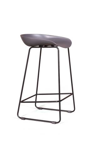 Стул полубарный ЛЕО пластик серый