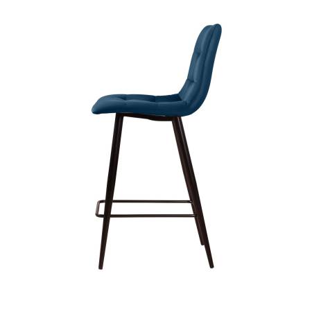 Стул полубарный УНО, комплект (2 шт), бархат синий 29 / чёрный конус