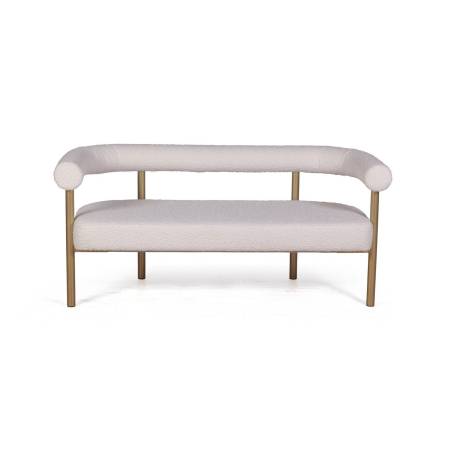 Диван Бигги, букле Turin ivory / опоры золото