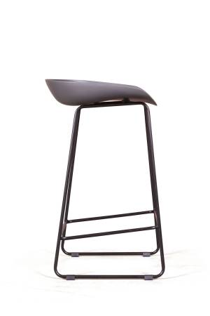 Стул полубарный ЛЕО пластик серый