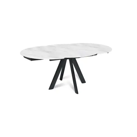 Стол круглый раскладной Орион (120+30+30), керамика матовая Snow Mountain