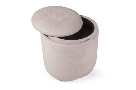 Бабл пуф с кручением, шенилл puffy бежевый