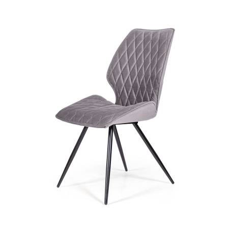 Стул Флеш ромб, бархат светло-серый 26