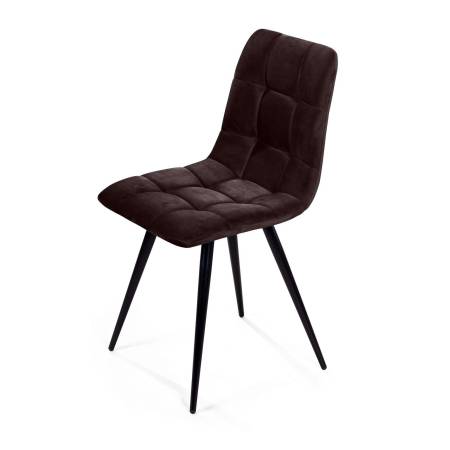 Стул UNO, бархат антрацит 14 / чёрный конус