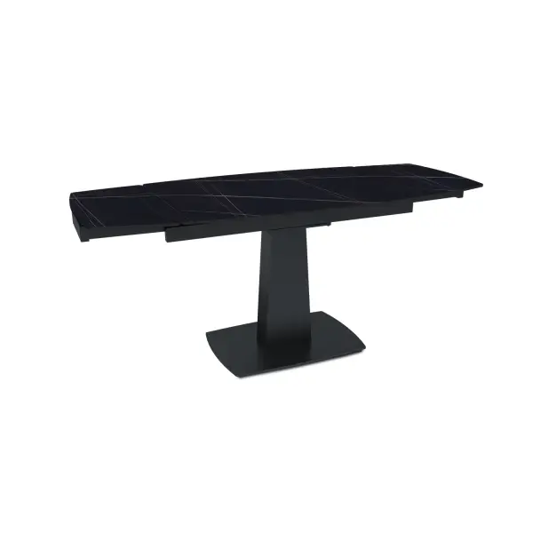 Стол раскладной Вега (120+30+30), бронированная керамика 12 мм, матовая Black Gold