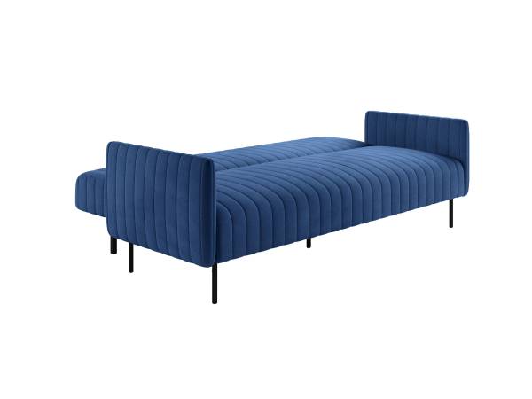 Baccara диван-кровать трехместный прямой с подлокотниками, бархат синий 29