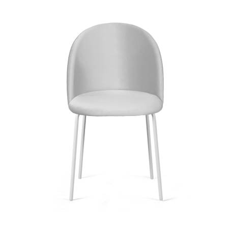 Стул Норд, (комплект 2 шт), бархат светло-серый 04 / опора белая