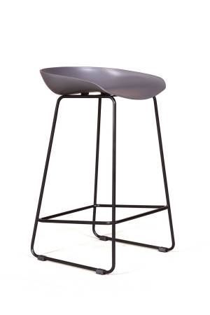 Стул полубарный ЛЕО пластик серый