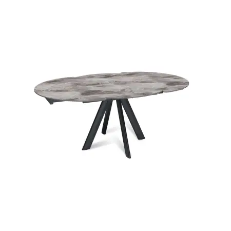 Стол круглый раскладной Орион (120+30+30), керамика глянцевая Italian Light Grey