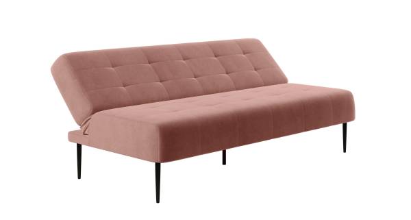Monaco диван-кровать прямой трехместный, без подлокотников, бархат розовый 15