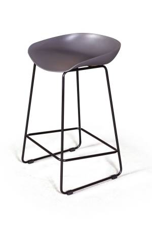 Стул полубарный ЛЕО пластик серый