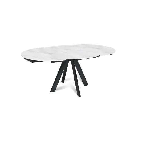 Стол круглый раскладной Орион (120+30+30), керамика матовая Snow Mountain