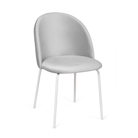 Стул Норд, (комплект 2 шт), бархат светло-серый 04 / опора белая