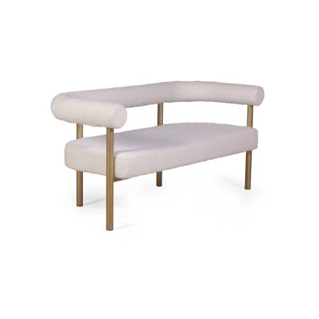 Диван Бигги, букле Turin ivory / опоры золото