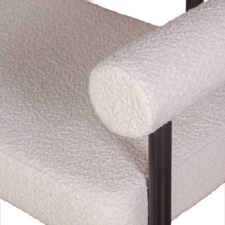 Кресло Бигги, букле Turin ivory / опоры черные