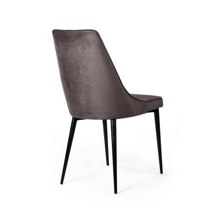 Стул Oliver, бархат антрацит 14/ чёрный конус