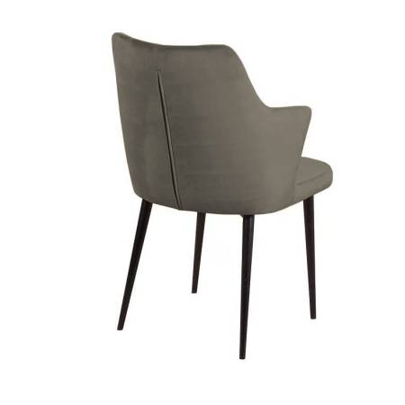 Стул с подлокотниками Hunt, бархат 03 / чёрный конус