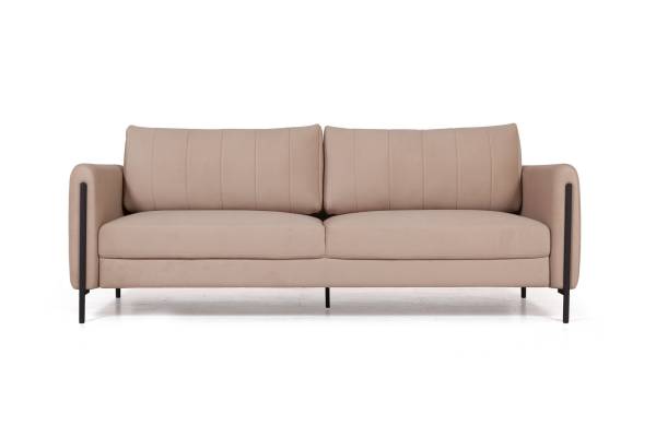 Барселона диван-кровать трехместный прямой, велюр бежевый