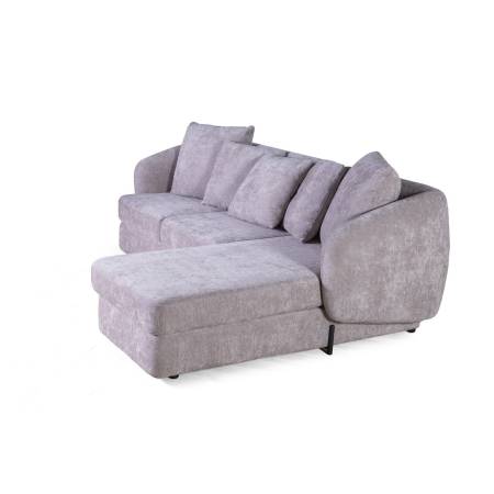 Бабл диван-кровать с шезлонгом, механизм «дельфин», шенилл Reef silver