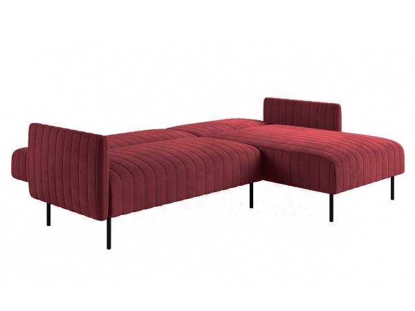Baccara диван-кровать с шезлонгом, с подлокотниками, бархат бордовый 16