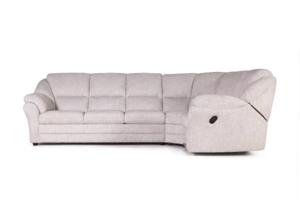 Сан-Ремо угловой диван-кровать с реклайнером, микромех Rozy ivory