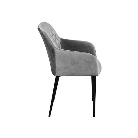 Стул с подлокотниками Роберт, комплект (4шт), бархат светло-серый 26