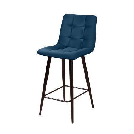 Стул полубарный УНО, комплект (2 шт), бархат синий 29 / чёрный конус
