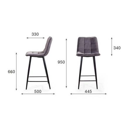 Стул полубарный УНО, бархат зелёный 19/ чёрный конус