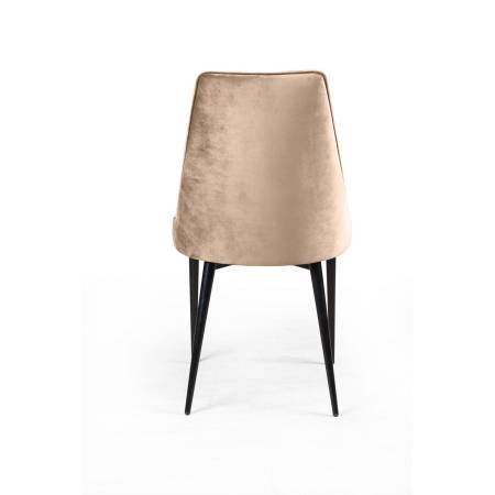 Стул Оливер, бархат бежевый 5/ чёрный конус