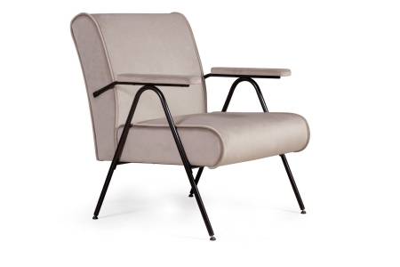 Энди кресло с мягкими подлокотниками, бархат пепельно-бежевый 25