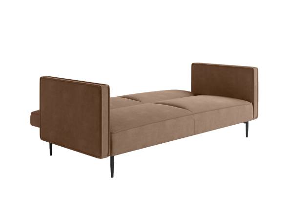Este диван-кровать трехместный, прямой, с подлокотниками, бархат коричневый 12