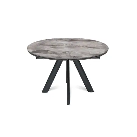 Стол круглый раскладной Орион (120+30+30), керамика глянцевая Italian Light Grey