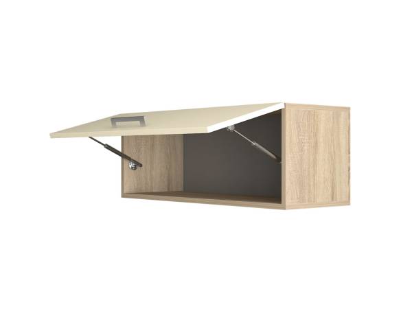 Шкаф горизонтальный СИЛЬВИЯ ШГ-01 (800) нижнее открывание, дуб сонома/глянец (Слоновая кость)