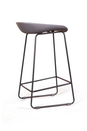 Стул полубарный ЛЕО пластик серый