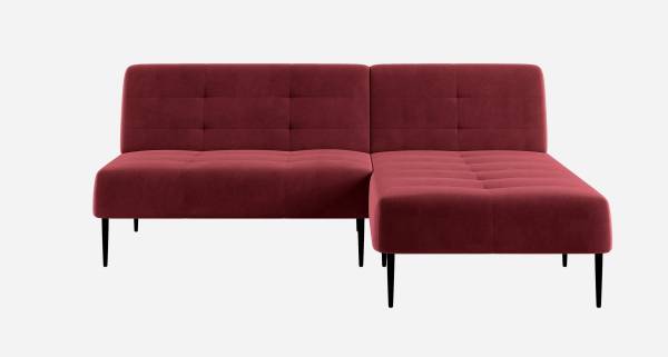 Monaco диван-кровать с шезлонгом, без подлокотников, бархат бордовый 16