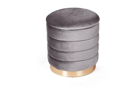 Пуф Фред малый, бархат светло-серый 26