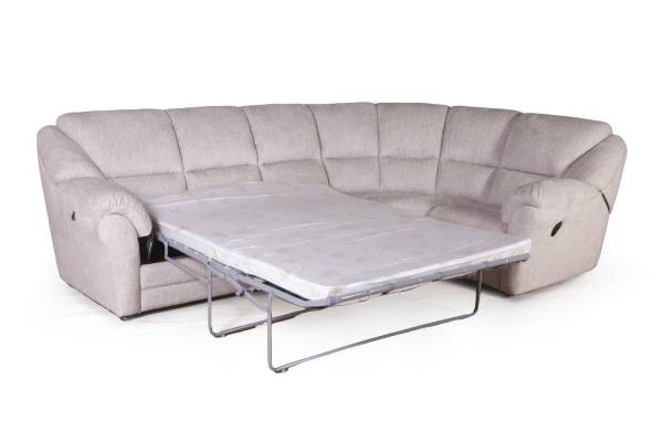 Сан-Ремо угловой диван-кровать с реклайнером, микромех Rozy ivory