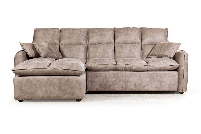 Rio диван-кровать с шезлонгом, замша silver
