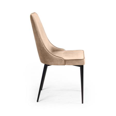 Стул Оливер, бархат бежевый 5/ чёрный конус