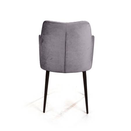 Стул с подлокотниками Hunt ромб, комплект (4шт), бархат серый 27 / чёрный конус