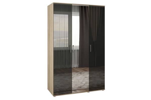 Шкаф для одежды СИЛЬВИЯ, ШО-03 (2г/1зр), 2 фасада глянцевые/1 зеркало (Антрацит)