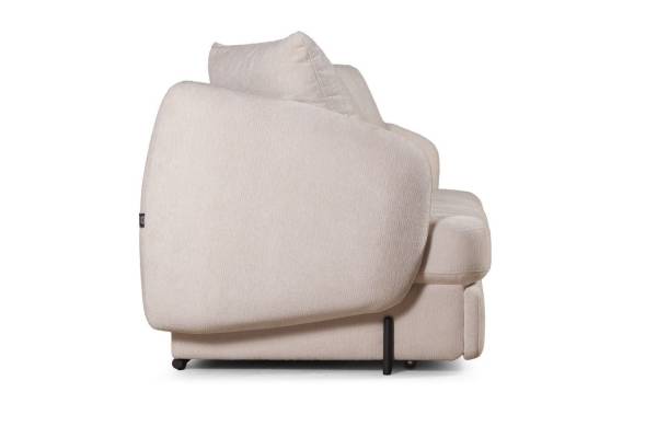 Бабл диван-кровать трехместный прямой, шенилл Риф крем